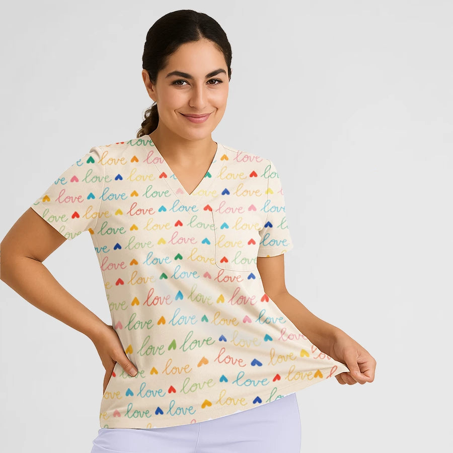 Poplin Motifs™ - Haut Uniquement en Col V Femme