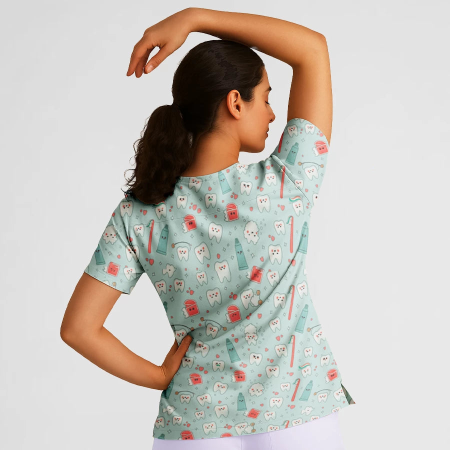 Poplin Motifs™ - Haut Uniquement en Col V Femme