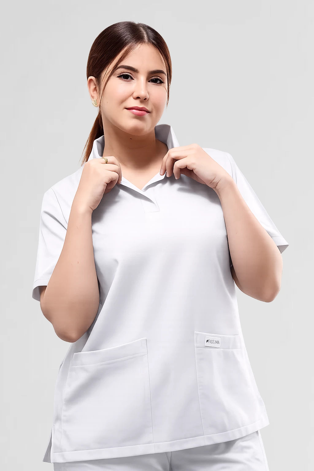 Haut uniquement Femme – Col Chemise Stretch