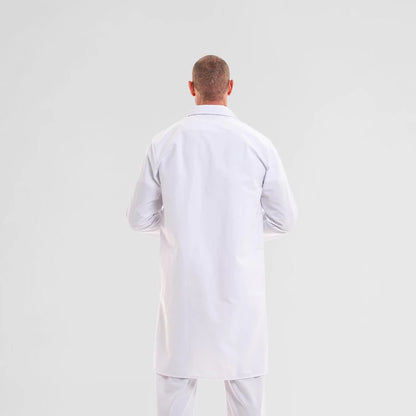 Photo de Blouse Médicale Manches Longues Col Classique - Homme – confort, broderie et style professionnel. FIGS.ma | Scrubs Maroc.