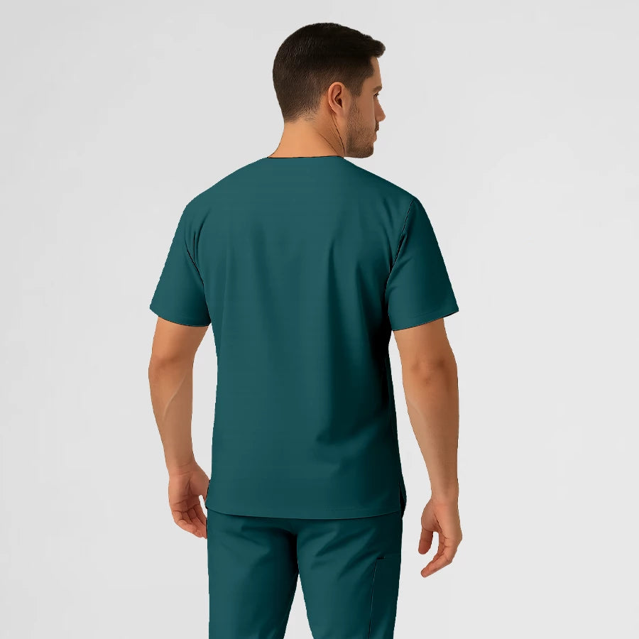 Photo de Pyjama de Bloc Homme - Col V Stretch – confort, broderie et style professionnel. FIGS.ma | Scrubs Maroc.