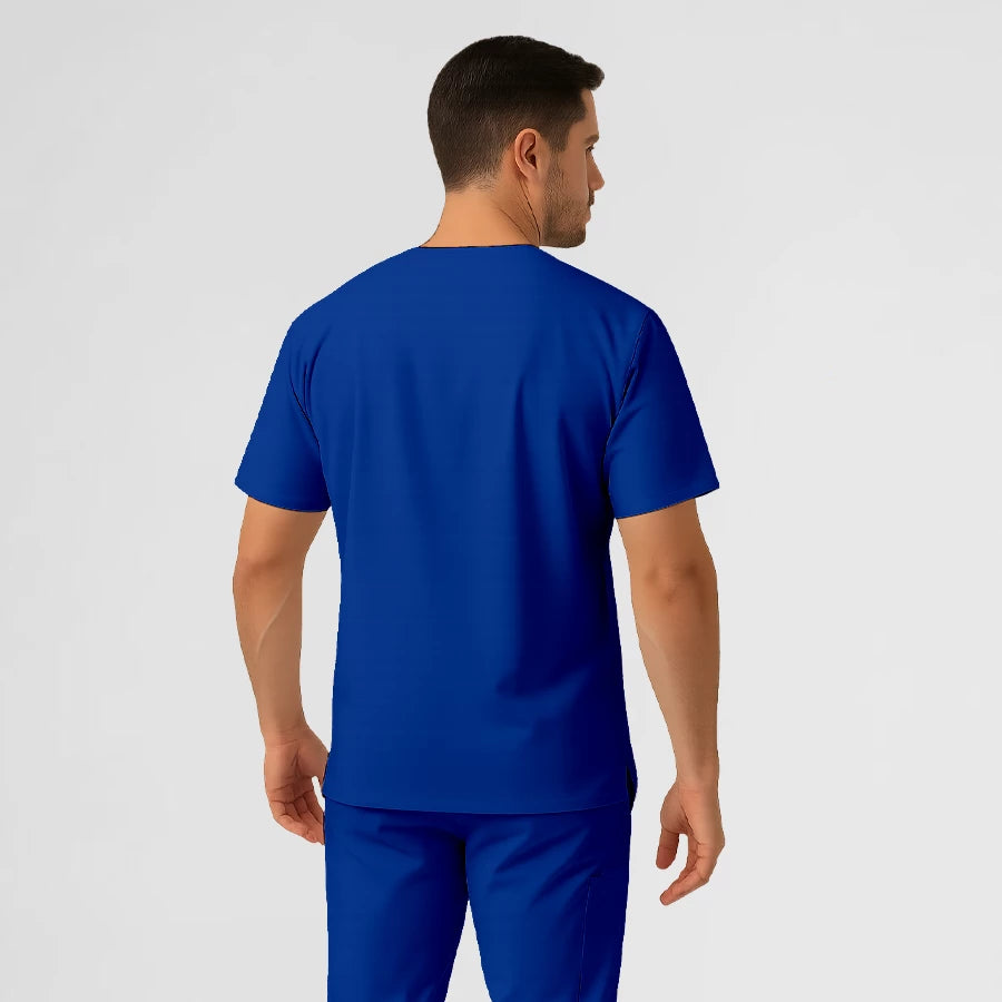 Photo de Pyjama de Bloc Homme - Col V Stretch – confort, broderie et style professionnel. FIGS.ma | Scrubs Maroc.