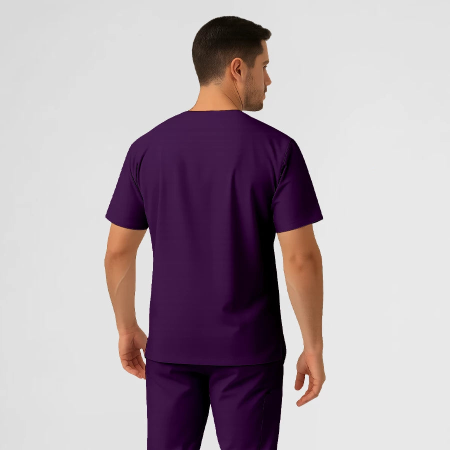 Photo de Pyjama de Bloc Homme - Col V Stretch – confort, broderie et style professionnel. FIGS.ma | Scrubs Maroc.