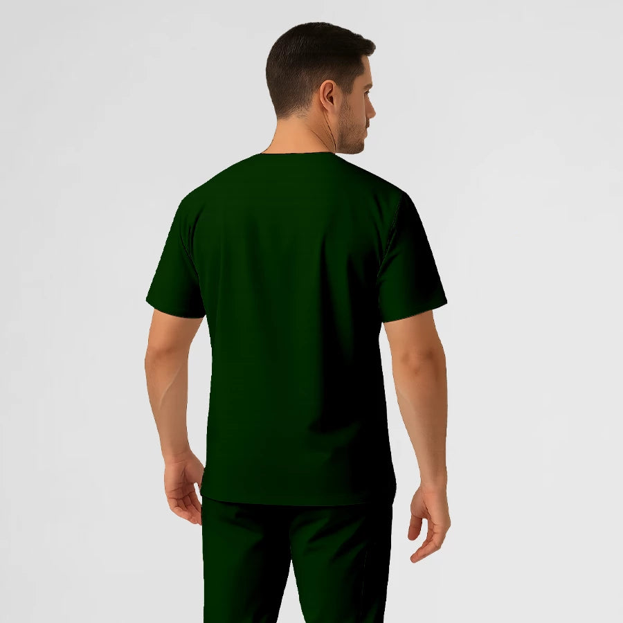 Photo de Pyjama de Bloc Homme - Col V Stretch – confort, broderie et style professionnel. FIGS.ma | Scrubs Maroc.