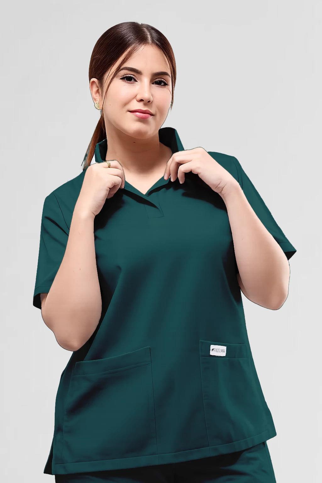 Haut uniquement Femme – Col Chemise Stretch