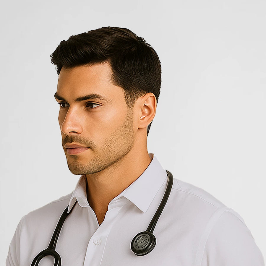 Pyjama de Bloc Homme - Col Chemise Stretch porté par un professionnel de santé | FIGS.ma – Scrubs élégants et performants au Maroc