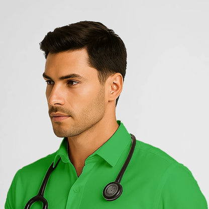 Pyjama de Bloc Homme - Col Chemise Stretch porté par un professionnel de santé | FIGS.ma – Scrubs élégants et performants au Maroc